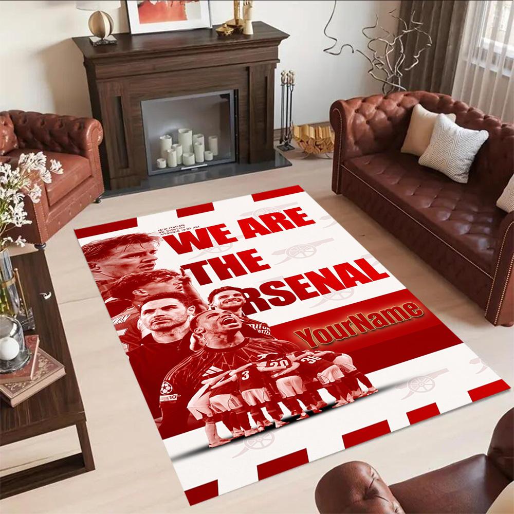 Arsenal Customizable Name Floor Mat Design for Study Room Living Rooms Decorate Room Dormitory Antislip Carpet Office Home Decor Gift for Festivals