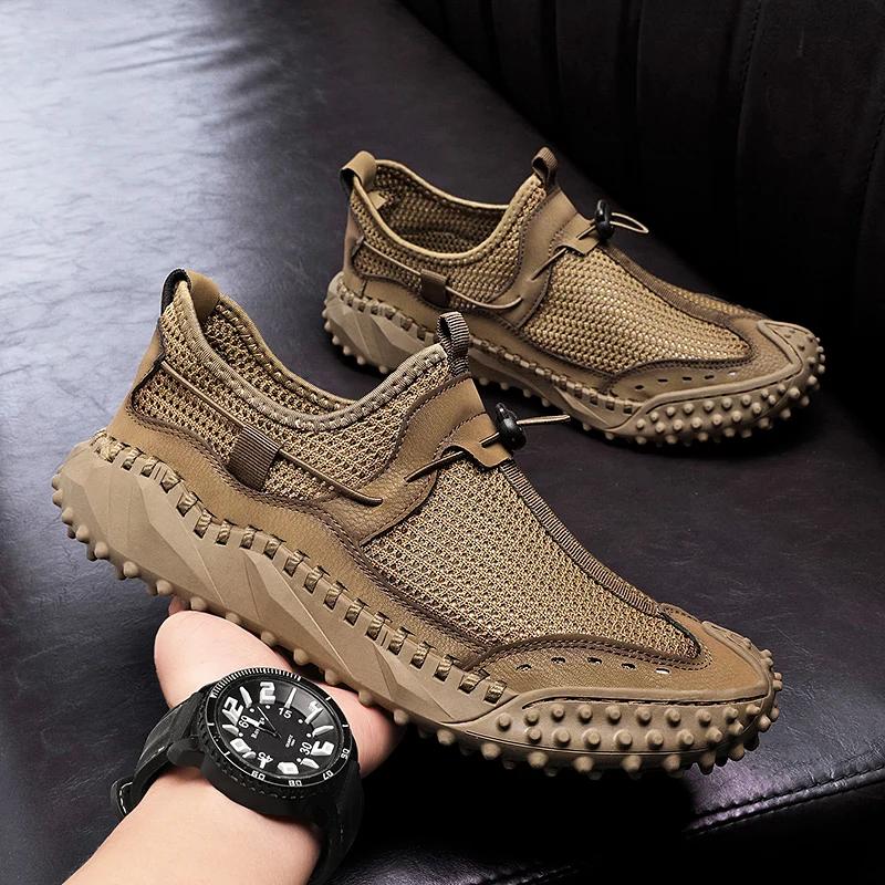 Fashion Summer Mesh Men's Shoes New Breathable Flat Casual Shoes Outdoor Walking Men's Sneakers Hiking Shoes Zapatillas Hombre Zapatos