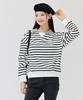 CHASECULT Women'S Striped Collared Sweatshirt - Ivory