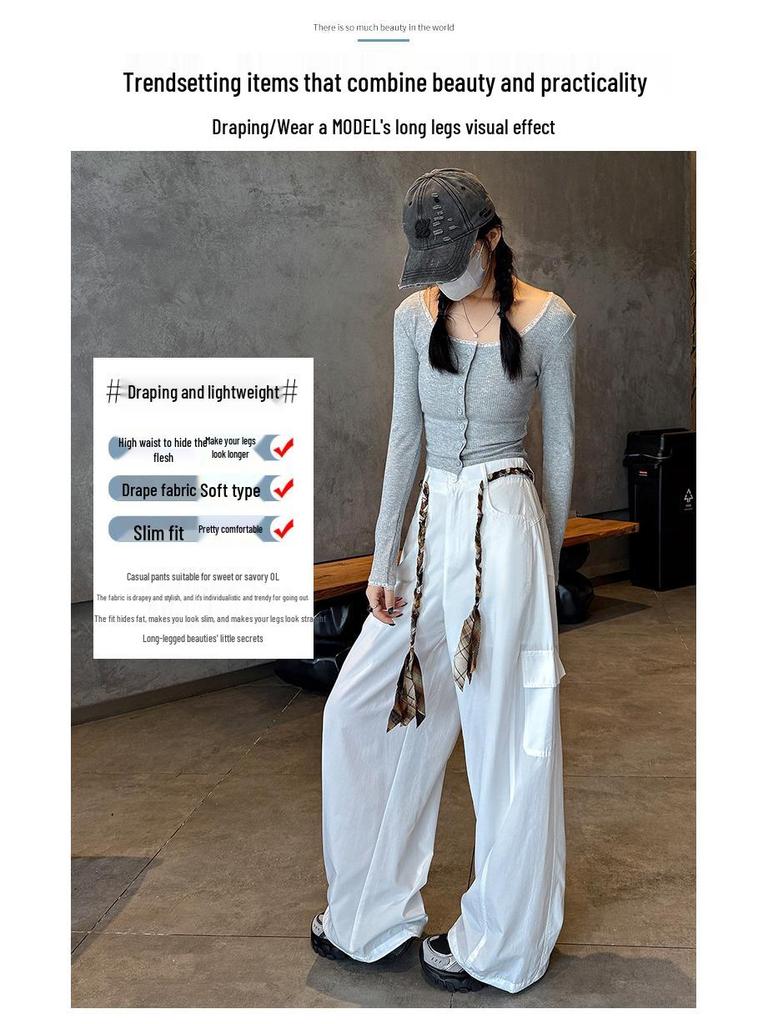 American Style Wide-Leg Woven Belt Pants: Women's 2026 Spring/Summer Casual Workwear