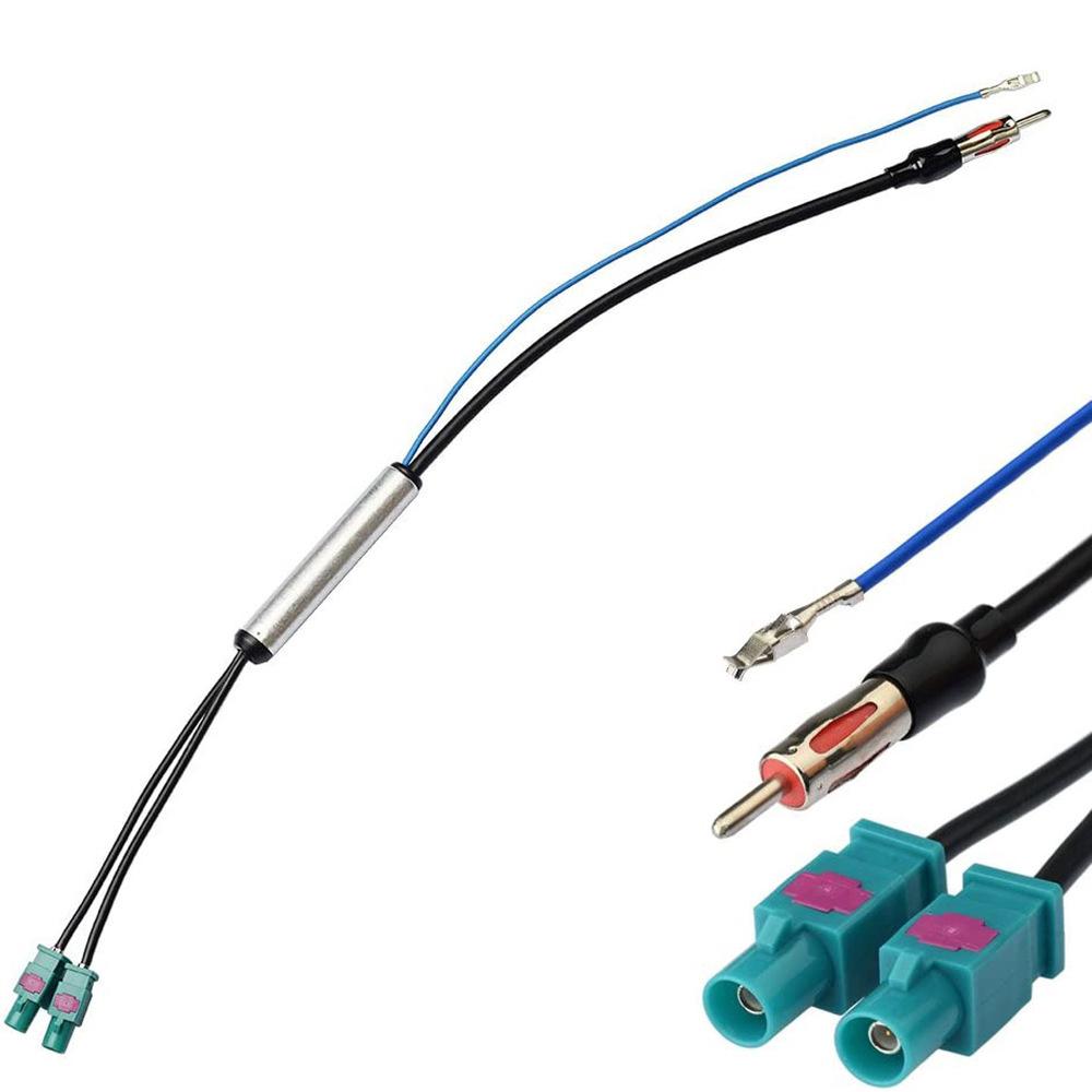 Car Stereo Radio Antenna Adaptor AM/FM Audio Cable Dual Fakra-Din Aerial Adapter
