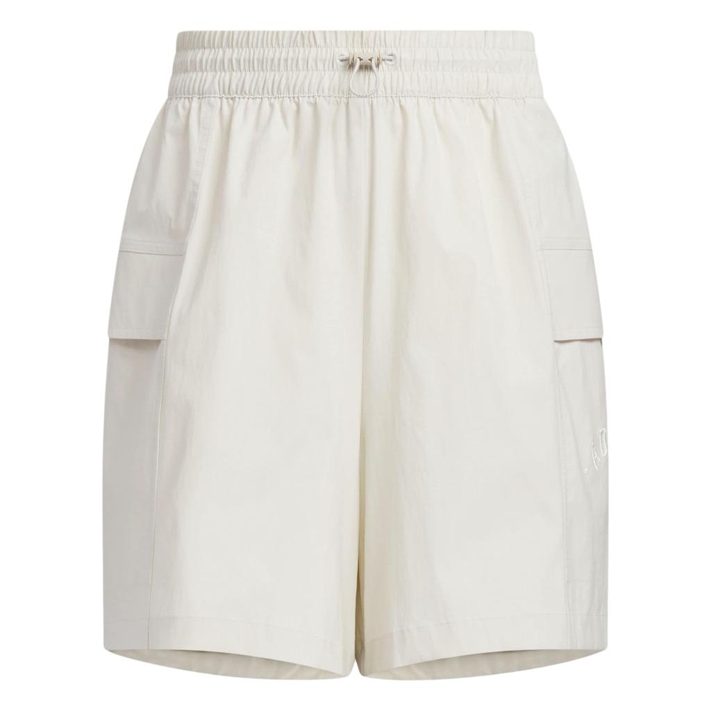 Adidas Verbiage Woven Shorts With Elastic Mid Waist And Small Letter Print Women Shorts Clay-Brown JN7776