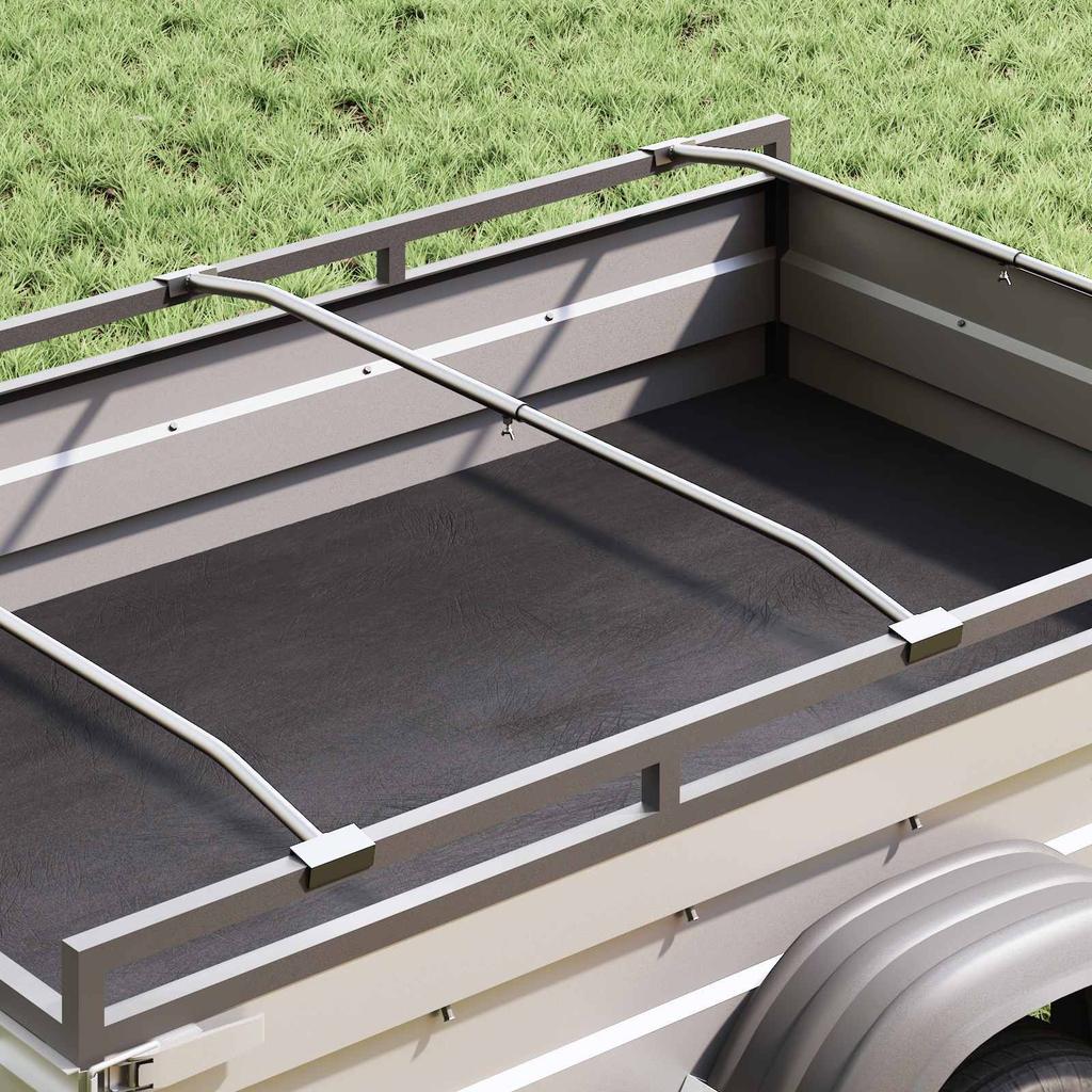 Flat Tarpaulin Bracket for Trailers Silver 102 155 cm Aluminum