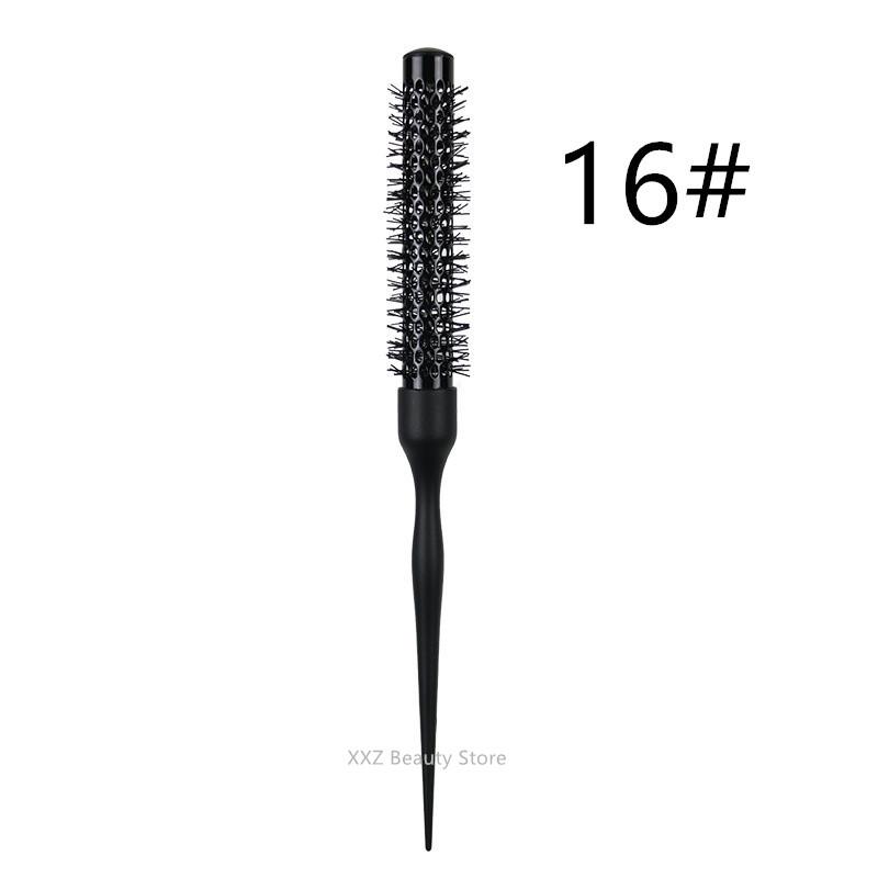1/5PCS Black Curly Round Hair Comb Aluminum Tube Hair Brush Comb Professional Hairdresser Comb Salon Barber Styling Tool