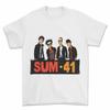 Sum 41 Bandmitglieder Karikatur Lustiges T-Shirt Weiß Unisex S5XL Re460
