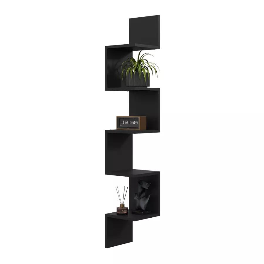 Modern Corner Shelf Hanging Midi - 149cm Black