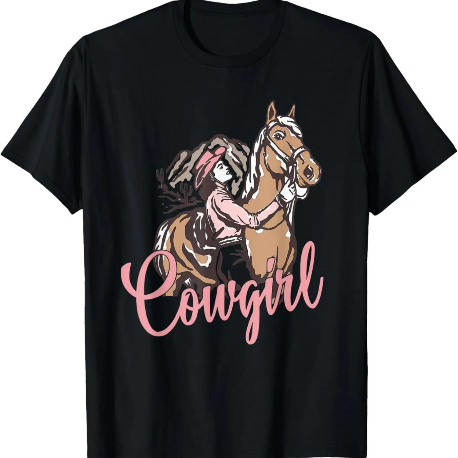 Cowgirl Girl Horse Riding Vintage Style Rodeo Texas Ranch T-Shirt S