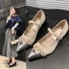 2025 new women's shoes French small fragrant style pointed single shoes women's shallow mouth Mary Jane high heels thick heel shoes children