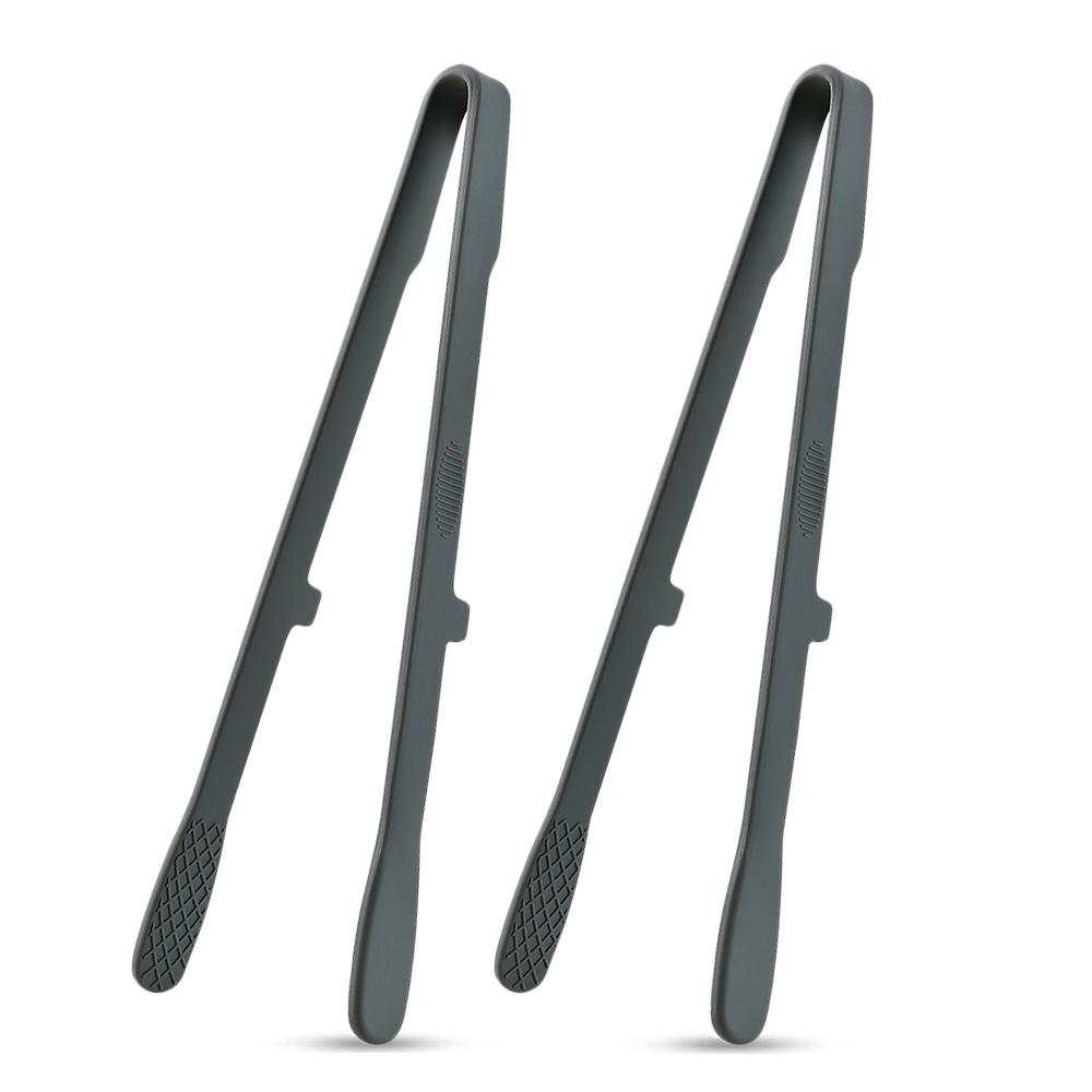 2Pcs Silicone Grill Tongs Non-Stick Food Bread Clip Heat Resistant BBQ Salad Cooking Serving Clamp Steak Pasta Clip For Kitchen