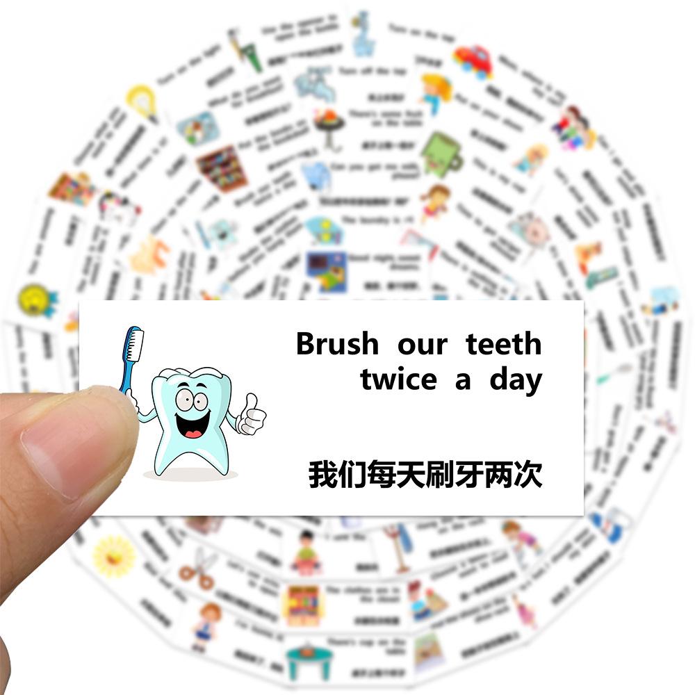 65 Cartoon Children's Enlightenment English Graffiti Stickers Decorate Suitcase Notebook Guitar Water Cup Waterproof Stickers