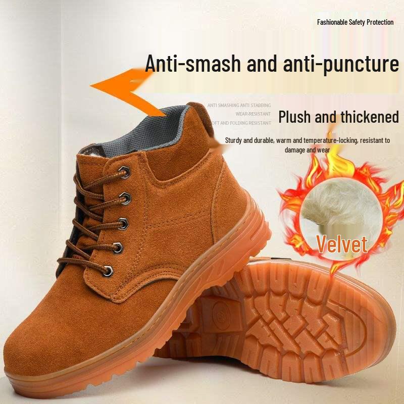 Unisex Winter Stahlkappen-Arbeitsstiefel - Warm, Bruchsicher, Durchtrittsicher, Abriebfest, Hohe Schutzschuhe