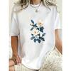 Oversized T Shirt Dress Black Magnolia Flower Print Casual Wear