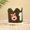 1st Kids Jungle Safari Crown Hat Baby 1 Year Old Birthday Party Lion Headband Wild One Party Decoration Photo Props Baby Shower