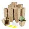 70pcs Biodegradable Seedling Cup Quare Seedling Pot With Drainage Hole Seedling Containers Planting Cups For Hydroponic Growing