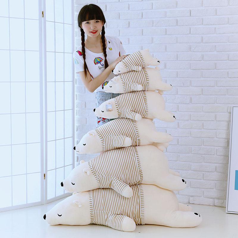 Kreativní roztomilá plyšová hračka ledního medvěda velký kreslený večírek medvěd hadrová panenka polštářek vánoční dárek blahopřání k svátku házet polštář hračka