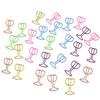 30Pcs Wine Glass Shape Paper Clip Small Metal Paper Clamp File Organiser Clip Metal Book Marker Clips for Office School