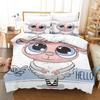 Cartoon Sheep Duvet Cover Set Cute White Sheep Flowers Pattern King Queen Full Size For Kids Boy Girl Gift Polyester Bedding Set