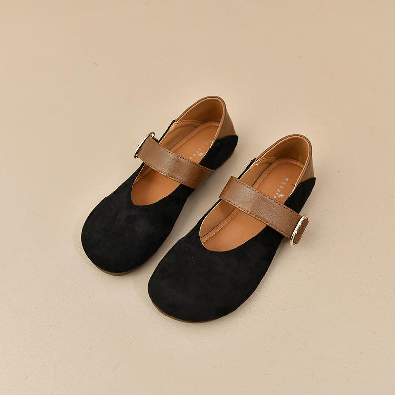 Retro leopard print word with Mary Jane shoes women's flat bottom versatile light mouth single shoes fashion Mary Jane shoes light mouth shoes