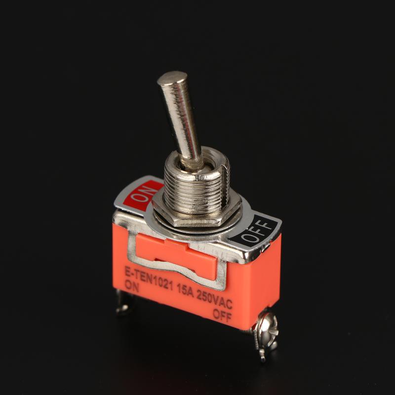 5pcs SPST DPDT 250V 15A Toggle Switch 2 Position Latching On-off On-on On-off-on E-TEN1322 1021 1122 1221 1321 Cap Waterproof
