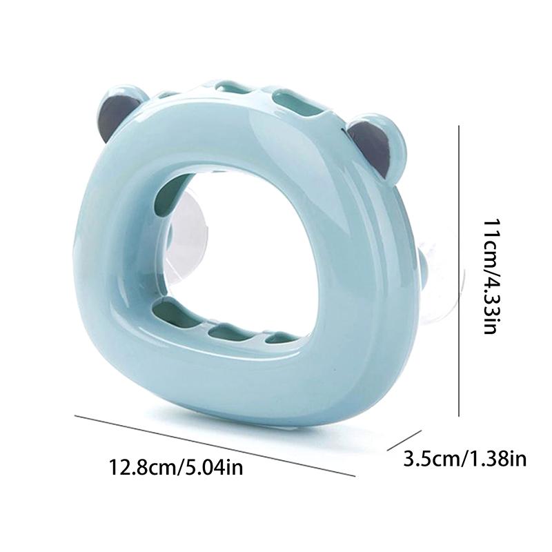 Creative Suction Cup Toothbrush Holder Wall Mounted 3 Slots Toothbrush Rack Punch-Free Wall Shelves Hooks