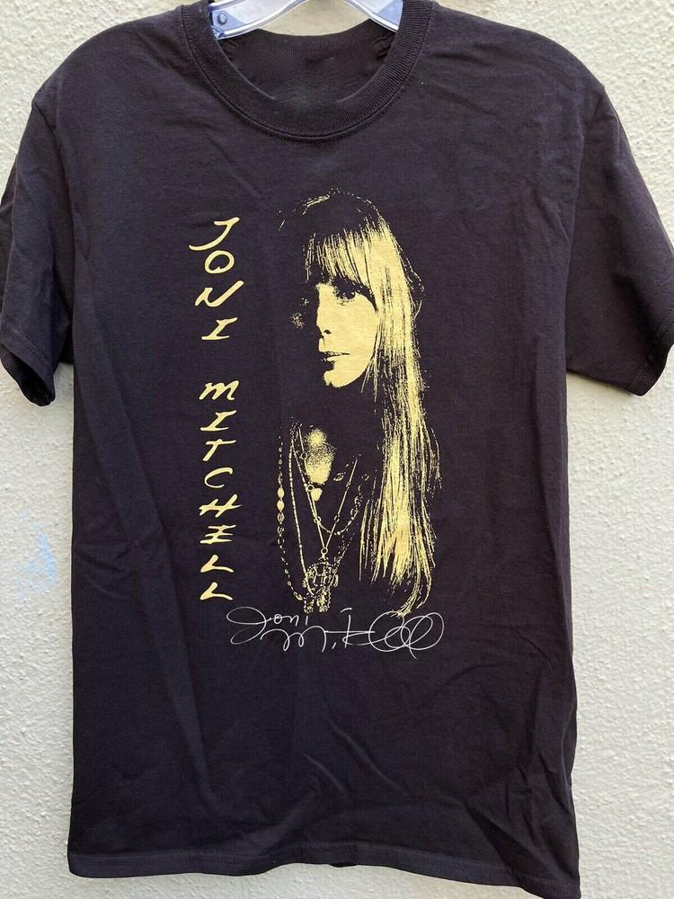 Винтажная черная футболка унисекс из плотного хлопка Joni Mitchell, полный размер, мужская/женская XXL