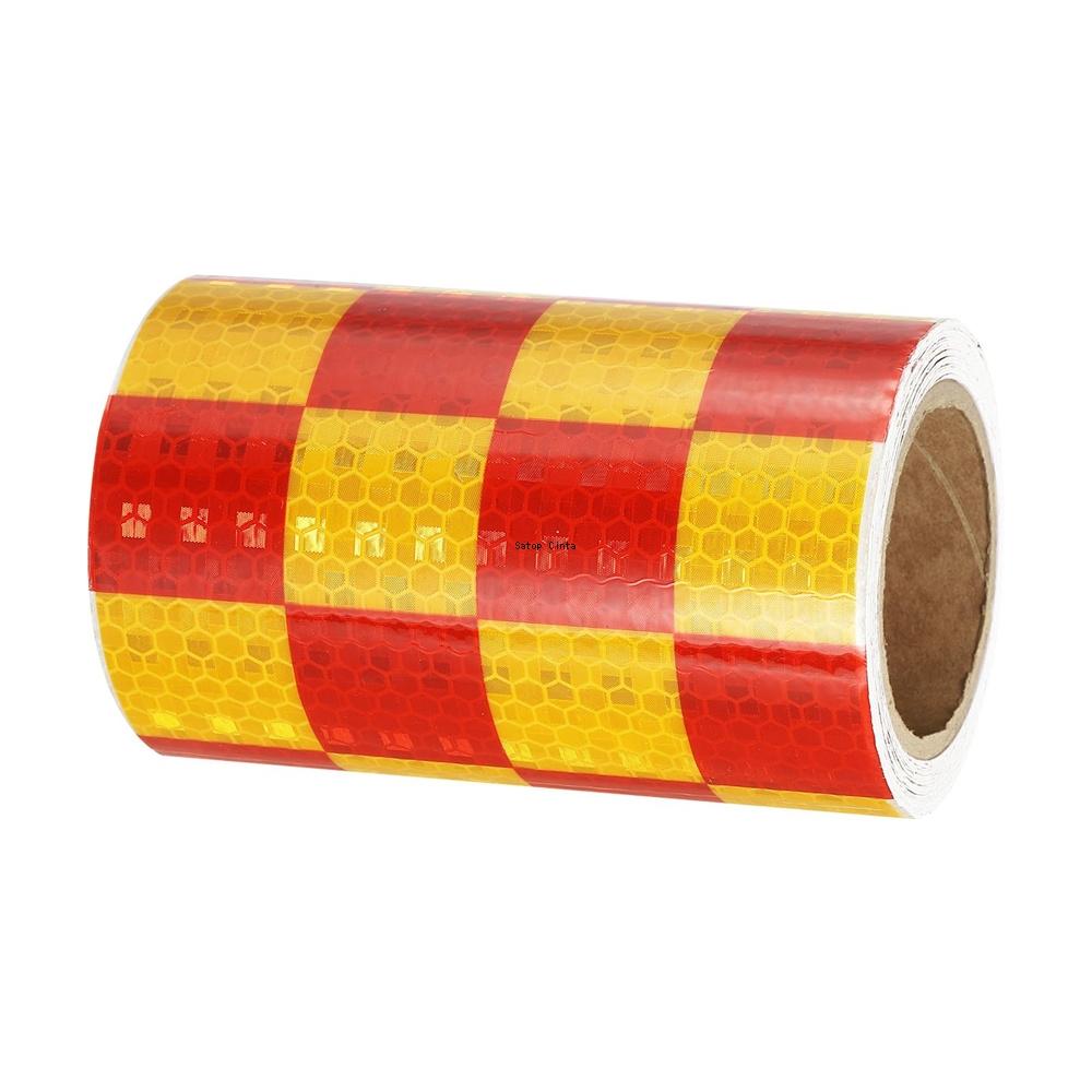 Grid Reflective Tape 10cm*5m Waterproof Self Adhesive High Visibility Caution Warning Safety Strips Reflector Stickers For Truck