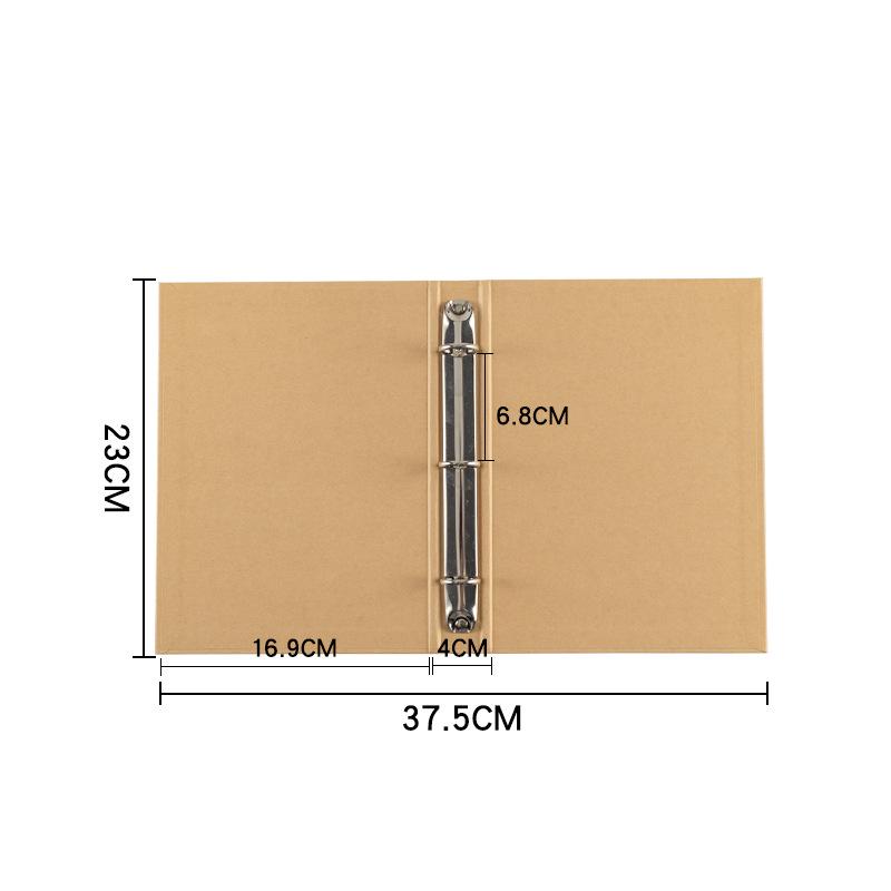 Elegantes Retro-Album aus Kraftpapier: Verdickter 3- oder 4-Ringordner, Anpassbares Logo, Austauschbare Seiten