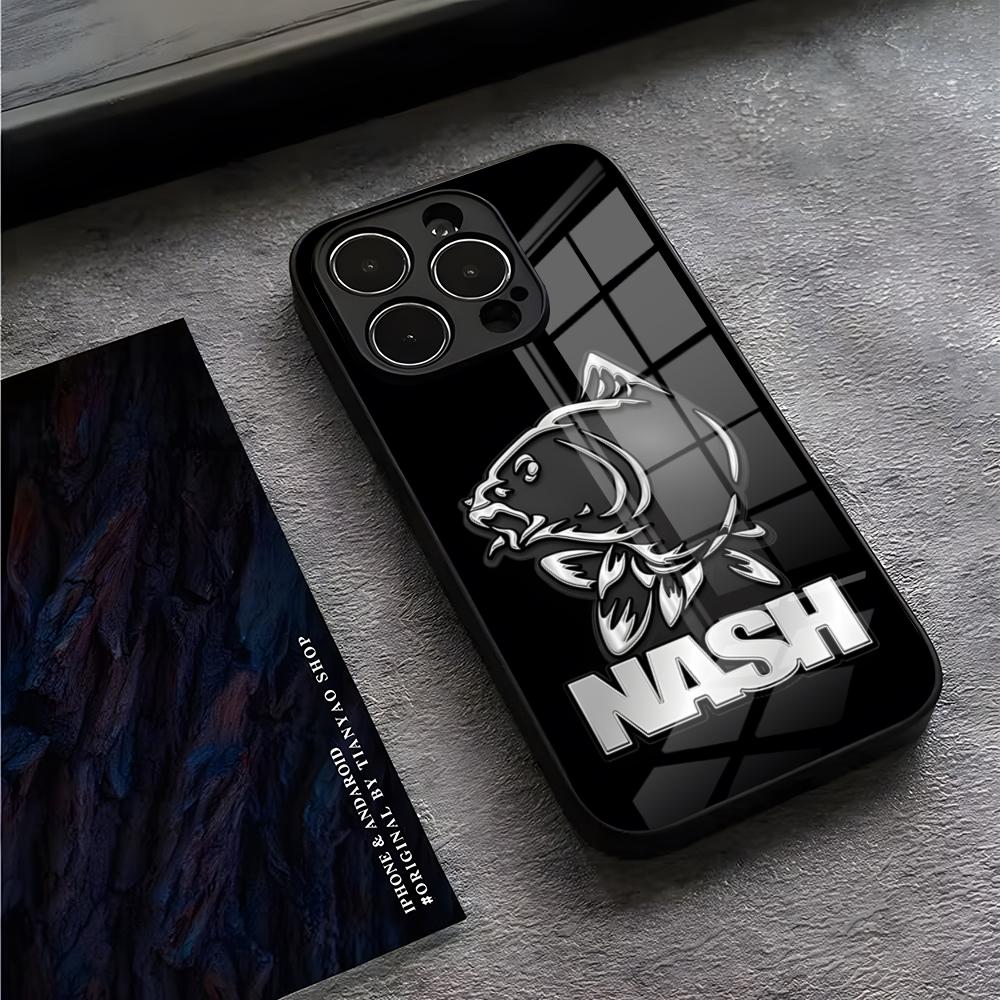 Nash Fishing Logos Phone Case For IPhone 16 Pro Max 14 17 Air 12 15 11 13 Mini X XR XS Max SE Glass Cover