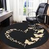 1pc Heart Butterflies Office Round Area Rug,  Mat Suitable ForOffice, Under Office Chairs Bedroom Living Room Home Decor, Room Deco