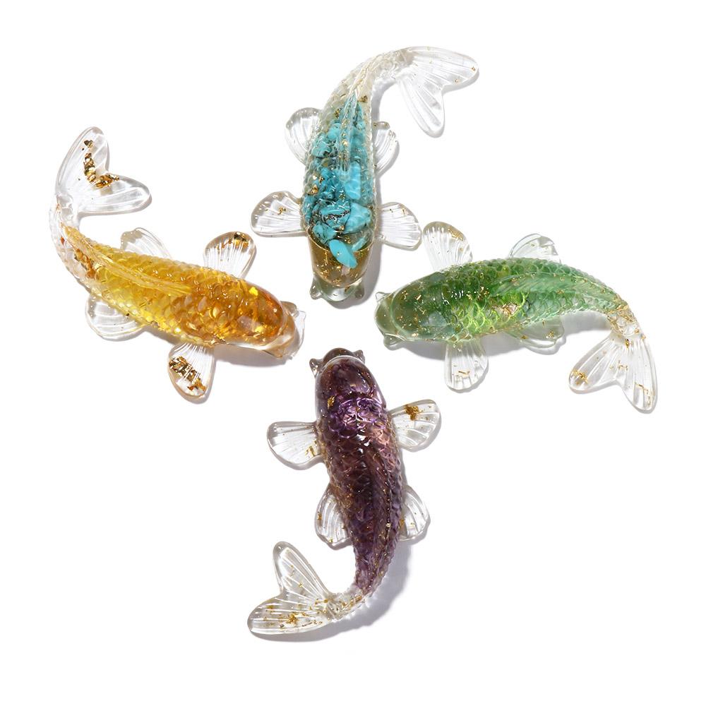 Fish Natural Crystal Decoration Gift Fish Ornaments Wedding Accessories Car Pendant Artificial Fish