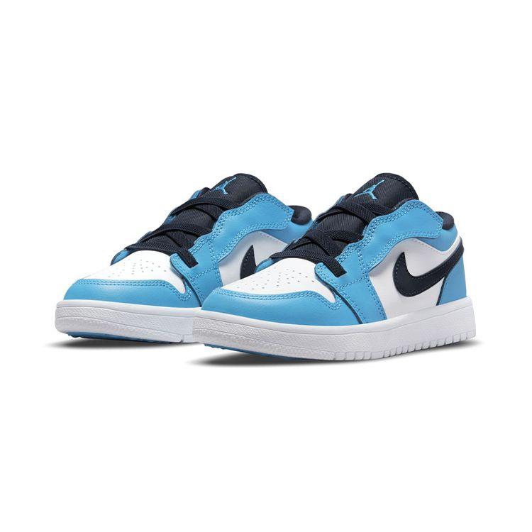 Air Jordan 1 Low ALT PS UNC Kids Sneakers White Dark-Powder-Blue Obsidian BQ6066-144