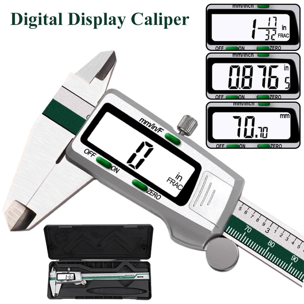 

Digital Stainless Steel Caliper 6 Inches Inch/Metric/Fractions Conversion 0.01mm Resolution with Box 150mm