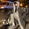 Korean Autumn Winter Mid To Long Length Jacket Female Lamb Wool Loose Fashion Hooded Coat Women's Casual Long Overcoat
