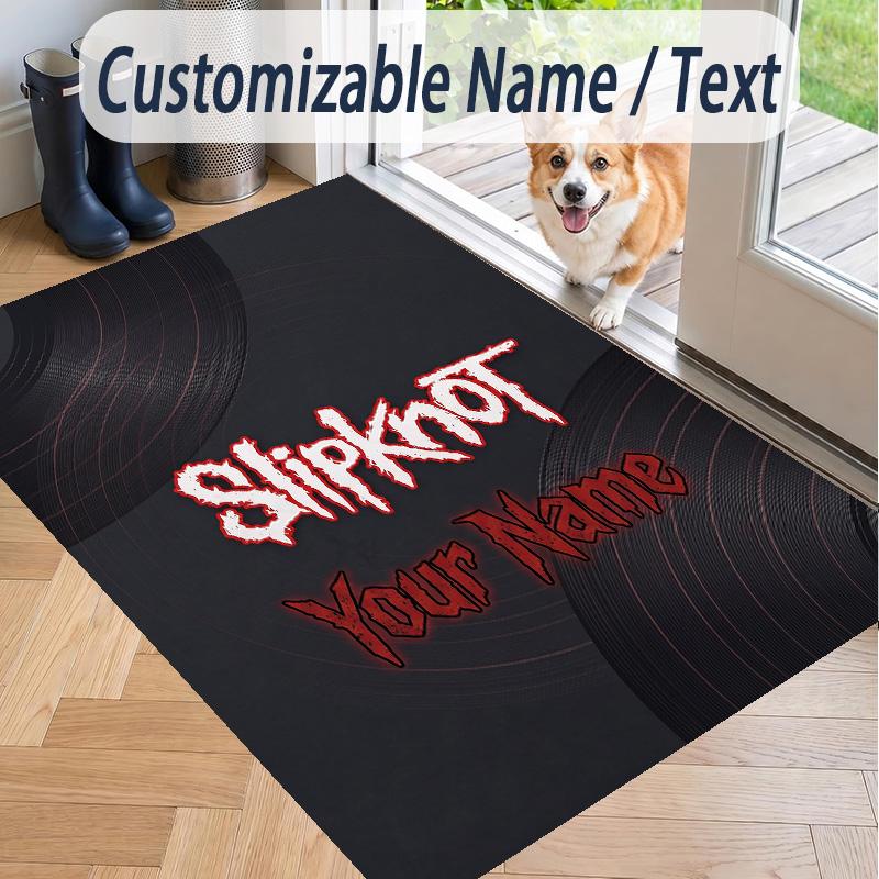 Custom Text Printed Rug Slipknot Non Slip Floor Carpet For Home Room Decor