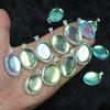 Doubled Opal Gemstone Pendant Jewelry Rainbow Flash Doubled Glass Gemstone Pendant Necklace Bulk Wholesale Pendant Jewelry