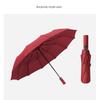 Fully Automatic Umbrella with 12 Ribs, Color-Matched Handle, Business Umbrella for Men, Large Reinforced Black Coating, Sun Protection