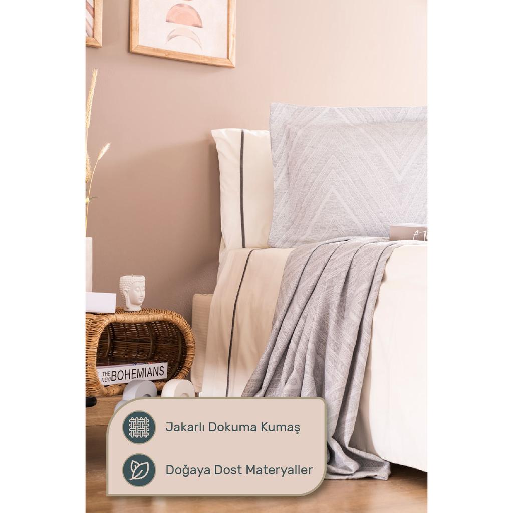 Ada Double Bedspread Set Beige Daily Multi-purpose Duvet Cover Set - Stylish Box And Package