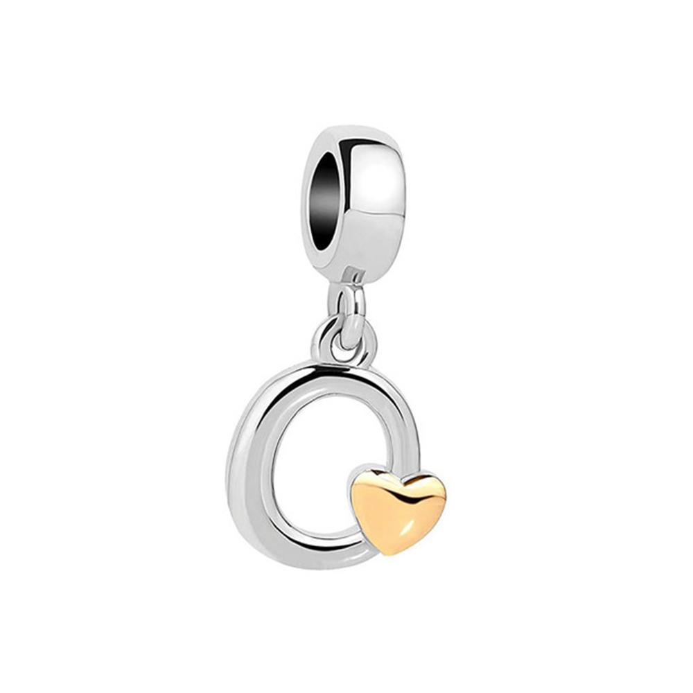 New Plated Copper Letter Alphabet A-Z Dangle Charm Beads Fit Original Charms Bracelet Pendant Women Diy Jewelry