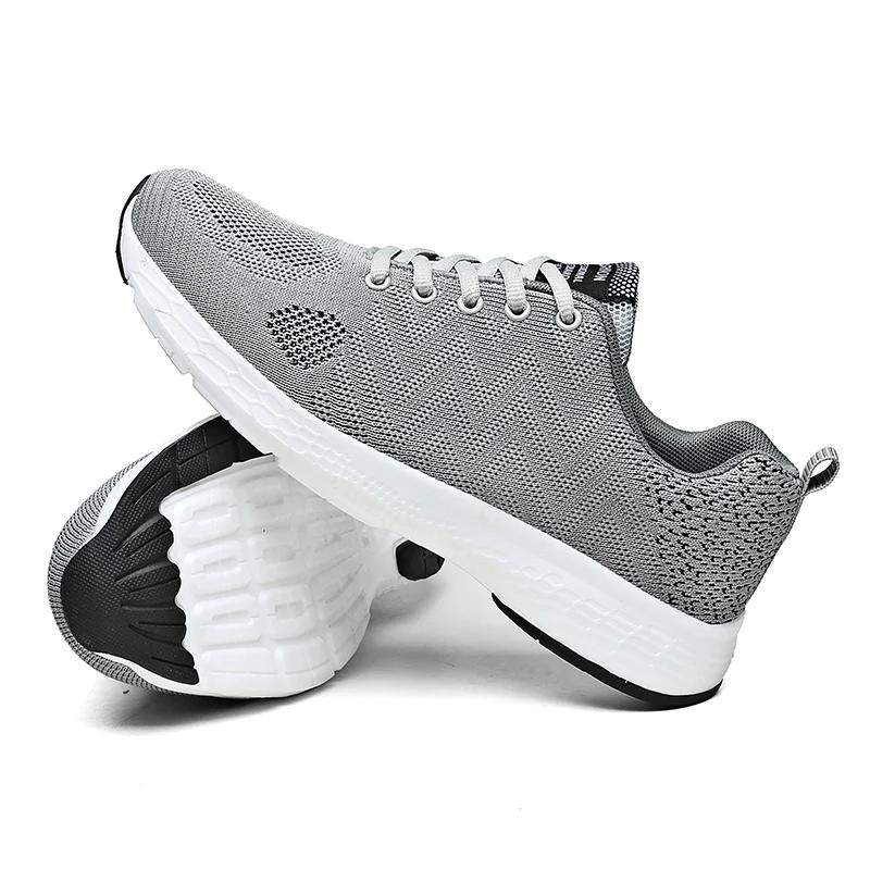 

Дышащие мужские кроссовки, легкие мужские кроссовки, уличная противоскользящая мужская теннисная повседневная спортивная обувь на шнуровке, бесплатная доставка 39 серый