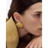 Fashion Exaggerated Fashionable Refined Rose Yang Shulin Middle Ancient Stylish Heavy Industry Texture Lava Texture Earring Ear Clip Female