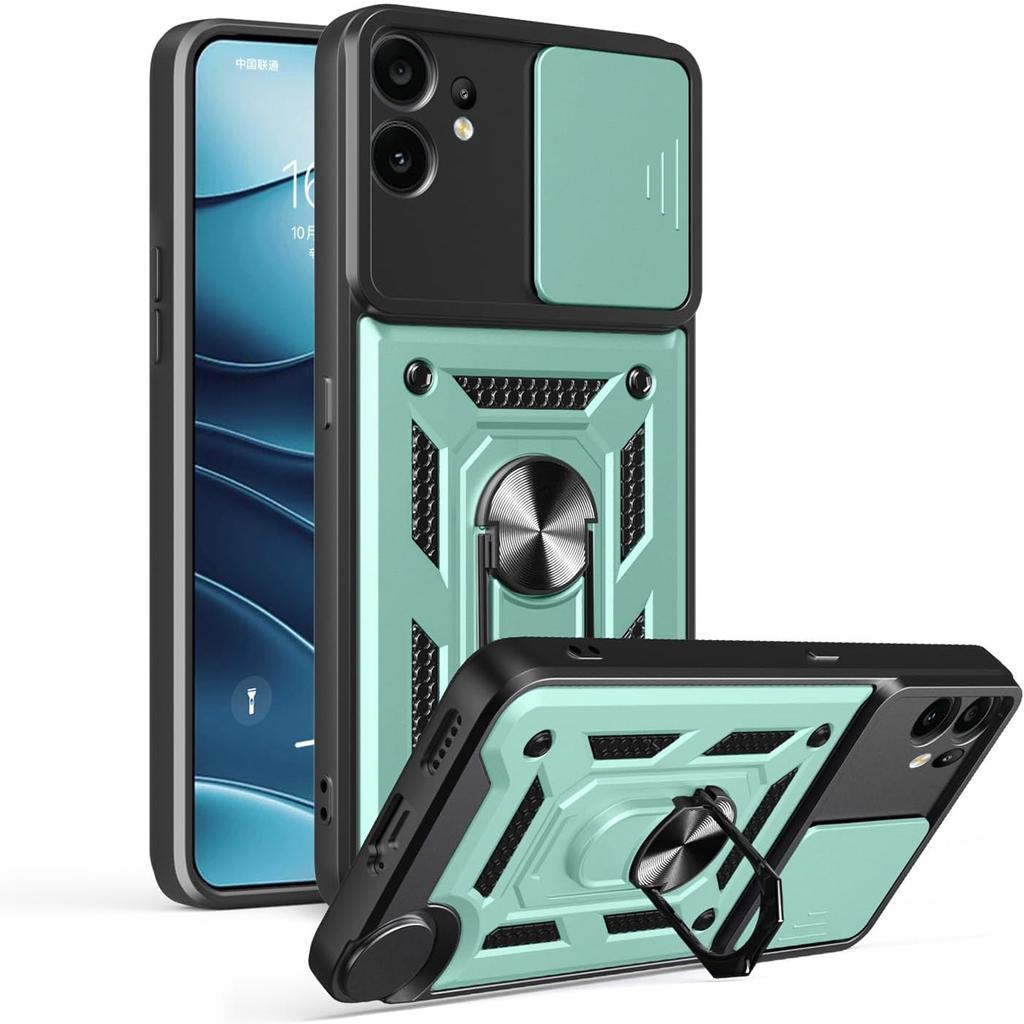 Husă Armură cu Suport pentru Telefon Nothing CMF 2 Pro, Acoperire Protecție Obiectiv cu Inel, Suport Magnetic, Coque Fundas Capa