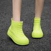 Velvet-Lined Women's Outdoor Short Waterproof Non-Slip Fashionable Rubber Rain Boots with Thick Soles