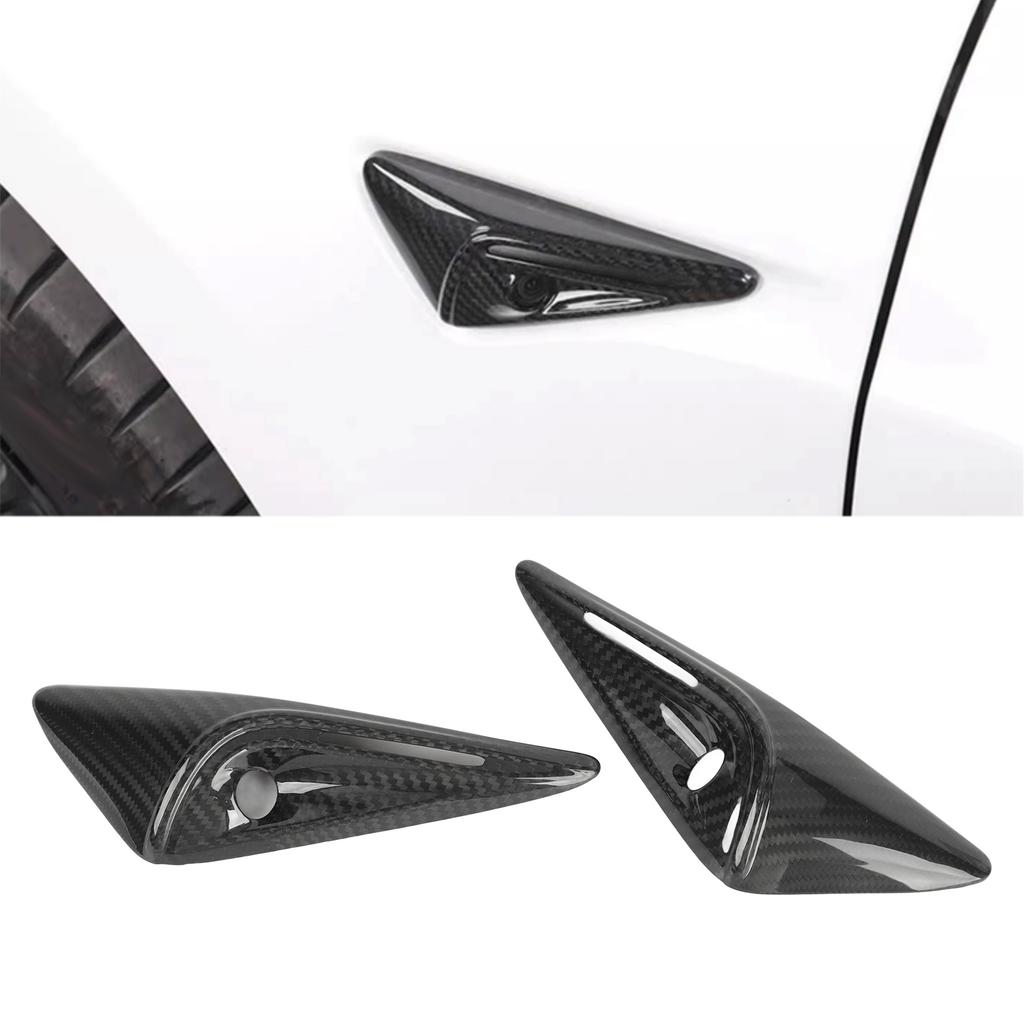 2PCS Side Mudguard Camera Vent Cover Trim Carbon UV Resistant Replacement For 2023+