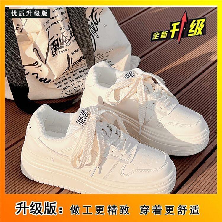 

Универсальная обувь на толстой подошве и очень белая обувь для женщин 2025 новая летняя дышащая спортивная обувь для женщин нишевая легкая обувь для скейтборда 40