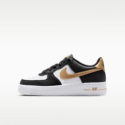 Air Force 1 Low Black White Metallic Gold (GS)