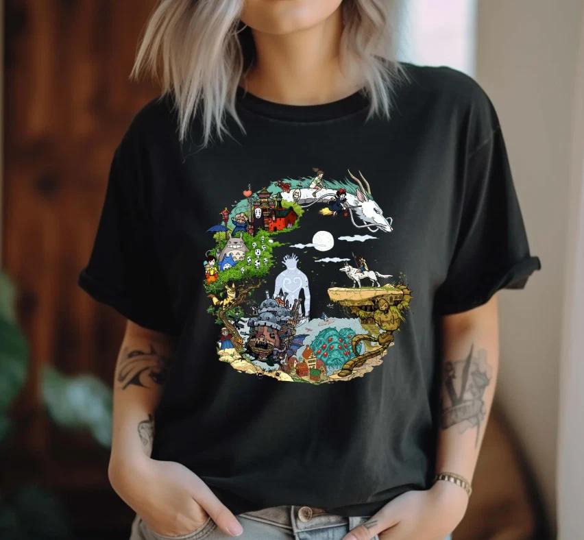 Spirited Away Studio Ghibli Shirt, Ghibli My Neighbor Totoro Shirt 4XL
