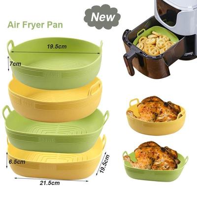 Home Kitchen Supplies Luftfritteusen-Silikonpfanne in Lebensmittelqualität, Backofen, Backform, Gebratenes Huhn, Korbmatte, Luftfritteusen-Zubehör, Luftfritteuse-Matte, Pizza-Pfanne
