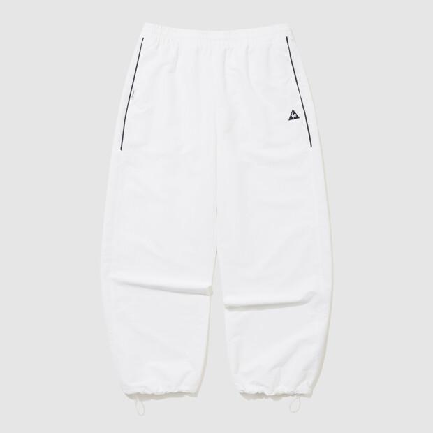 LECOQ Unisex Straight Loose Fit Pants - White Qr123Lpt21
