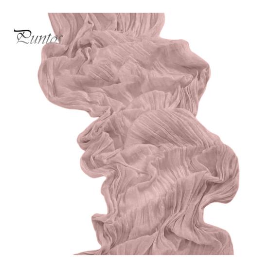 Wedding Party Table Runner Gauze Bohemian Style Pleated Solid Color Stain-Proof Reusable Table Protection Decoration Prom Banquet Table Runner