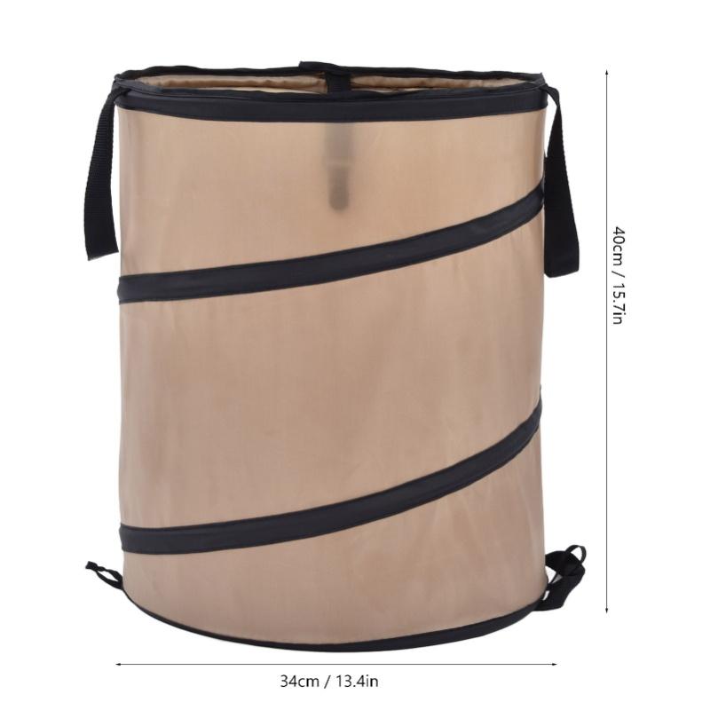 37.8L Collapsible Leaf Trash Can Reinforced Steel Spring Oxford Cloth Collapsible Container Small Size